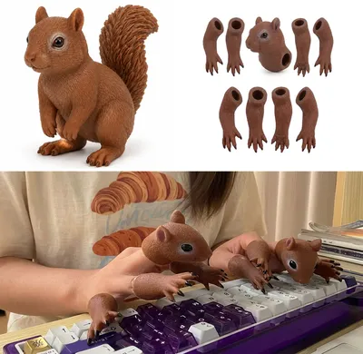Squirrel Finger Puppets & Miniature Hand Toys for Piano & Keyboard Players