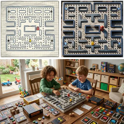  Retro Pac-Man Tabletop Board Game Concept
