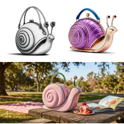 Enchanting Pastel Pink Snail Handbag