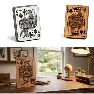 My Sunlit Study's Regal Heart: The Laser-Carved King of Spades