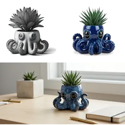 Whimsical Octopus Planter Transforms Your Workspace
