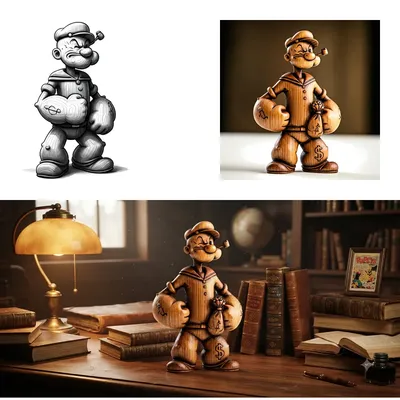 My Popeye: A Timeless Guardian of Creativity on My Desk
