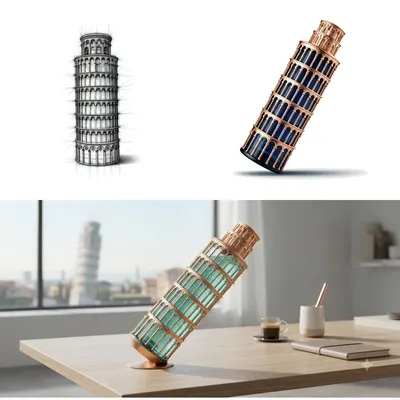 L'hydratation rencontre l'art : transformez votre bureau avec la bouteille Tour de Pise