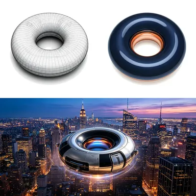 A Celestial Doughnut: The Hovering Marvel Reflecting Tomorrow's City