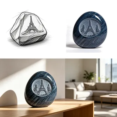 My Eiffel Tower: Stone-Carved Dreams for a Sunny Space