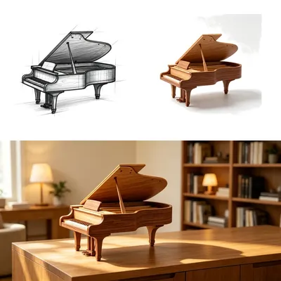 My Silent Symphony: A Laser-Engraved Piano for My Creative Space