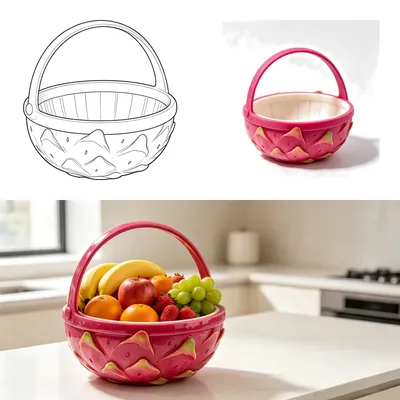 Give Your Kitchen a Pop: Our Dragon Fruit Ceramic Basket