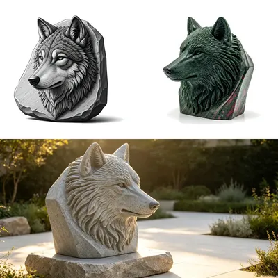 My Garden's Wild Heart: A Wolf in Stone
