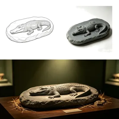 My Garden's Ancient Protector: A Laser-Etched Crocodile Story