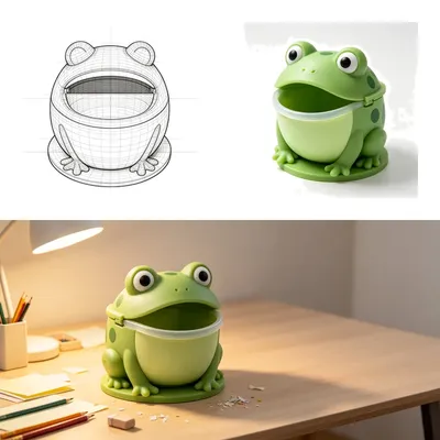 Le nouvel ami de votre studio : la corbeille de bureau Emerald Frog
