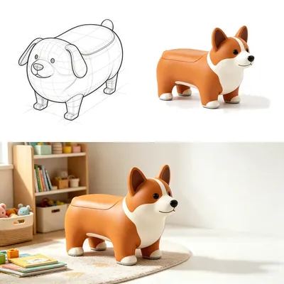 Ghế Corgi: Một chút vui nhộn dành cho các bé nhỏ.