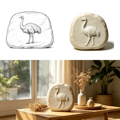 鴕鳥石：我現代住宅中的靜謐存在