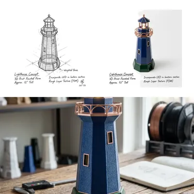 Un faro sul tavolo da disegno: la storia dietro la nostra lampada a forma di faro realizzata con la tecnica wireframe.