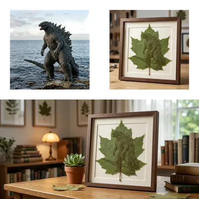 Why I Etched My Favorite Godzilla Photo onto a Real Leaf for My Desk
