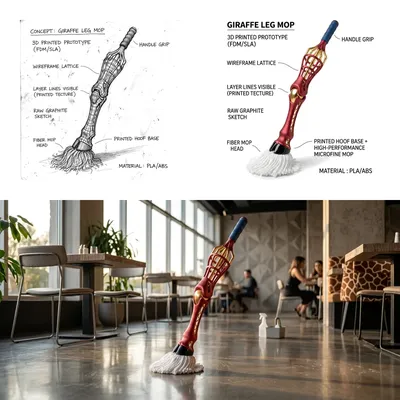 Der Giraffen-Mopp: Vom funktionalen Reinigungsgerät zum Designobjekt fürs Wohnzimmer