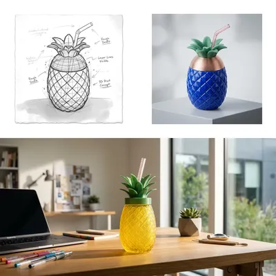 Dale vida a tu escritorio: la historia detrás de nuestro vaso de vidrio con relieve de piña
