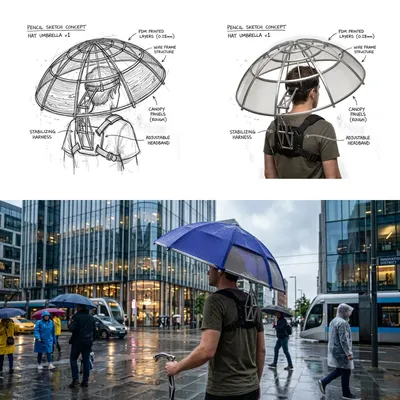 暴雨天彻底解放双手：我们将当年的搞笑“伞帽”重构成都市通勤防雨黑科技