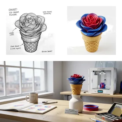 Sweet Form, Crisp Focus: How an Ice Cream Floral Sculpture Transformed Our Desk Setup