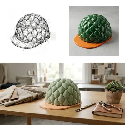 The Sugar-Apple Shell Hat: Fusing Organic Texture with Avant-Garde Design