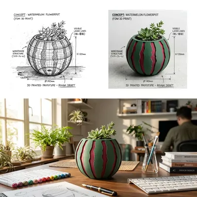 A Slice of Summer on Your Desk: Behind Our Ceramic Watermelon Planter