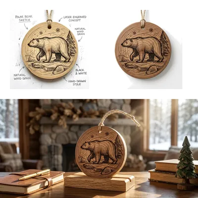 A Touch of Arctic Calm: Why This Laser-Etched Wooden Polar Bear Stays on My Desk