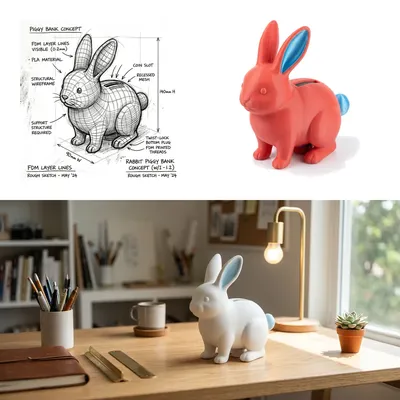 A Quiet Workspace Companion: Crafting the Minimalist Ceramic Rabbit