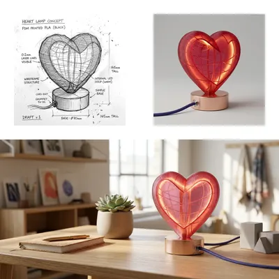 The Heart Lamp: Reimagining a Cliché Motif into a Minimalist Desk Companion