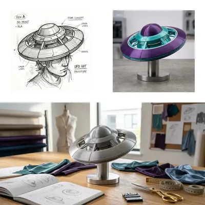 Geometría y alta costura: la historia detrás del sombrero platillo Orbit
